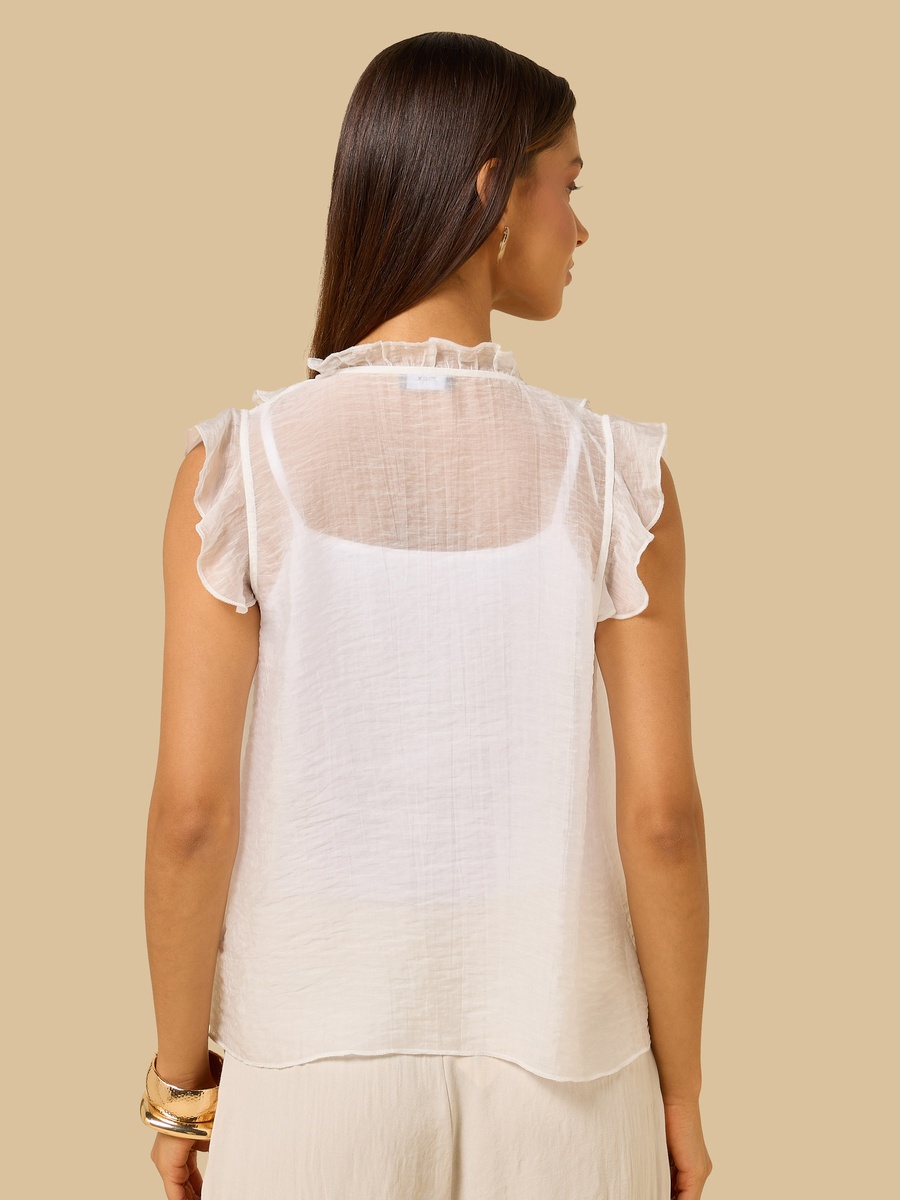 Ruffle Detail Sleeveless Top