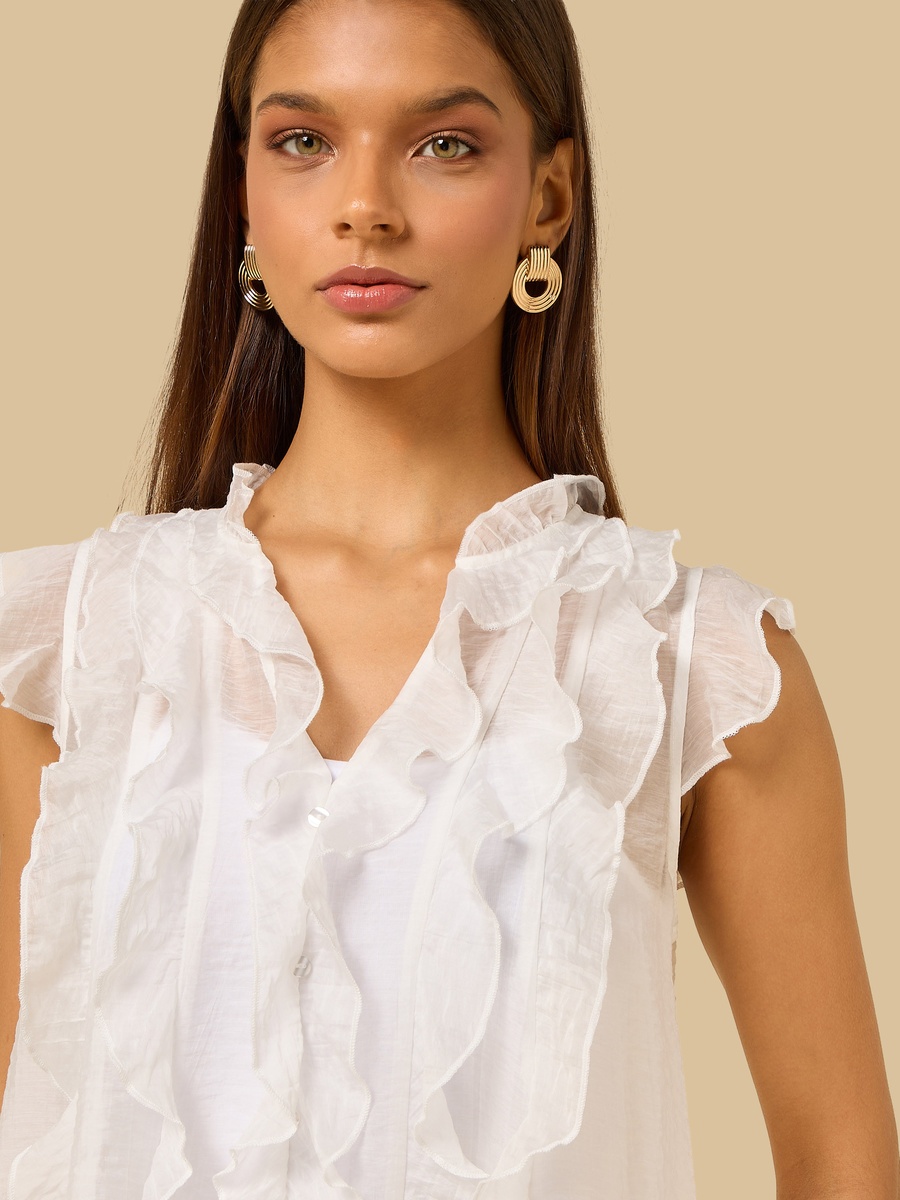 Ruffle Detail Sleeveless Top