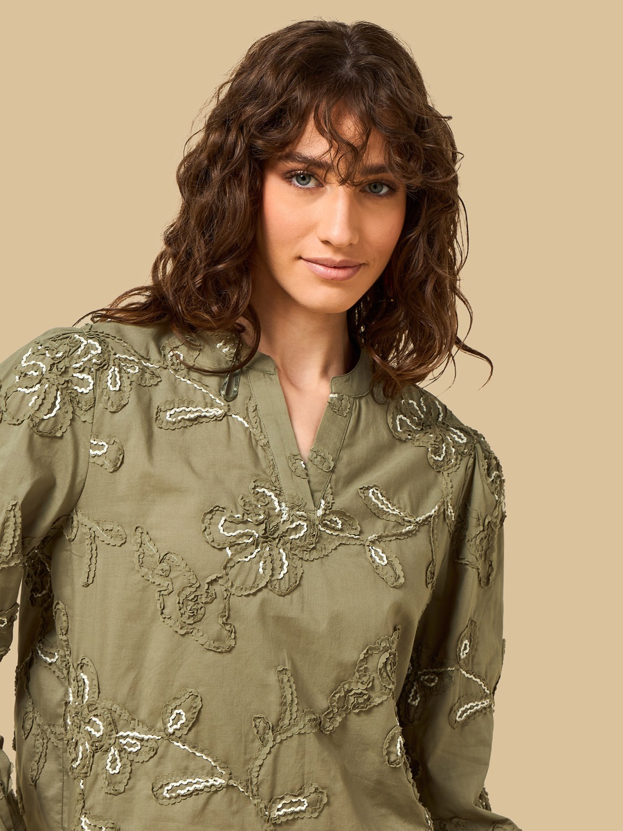 Cord Embroidered Top