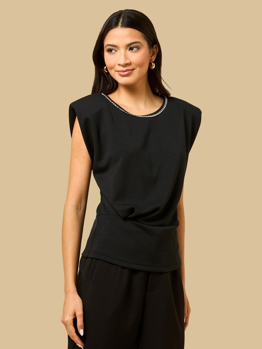 Embellished Neck Top