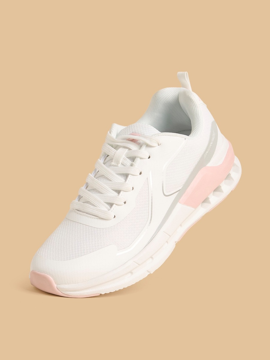 Panelled Lace-Up Sports Shoes