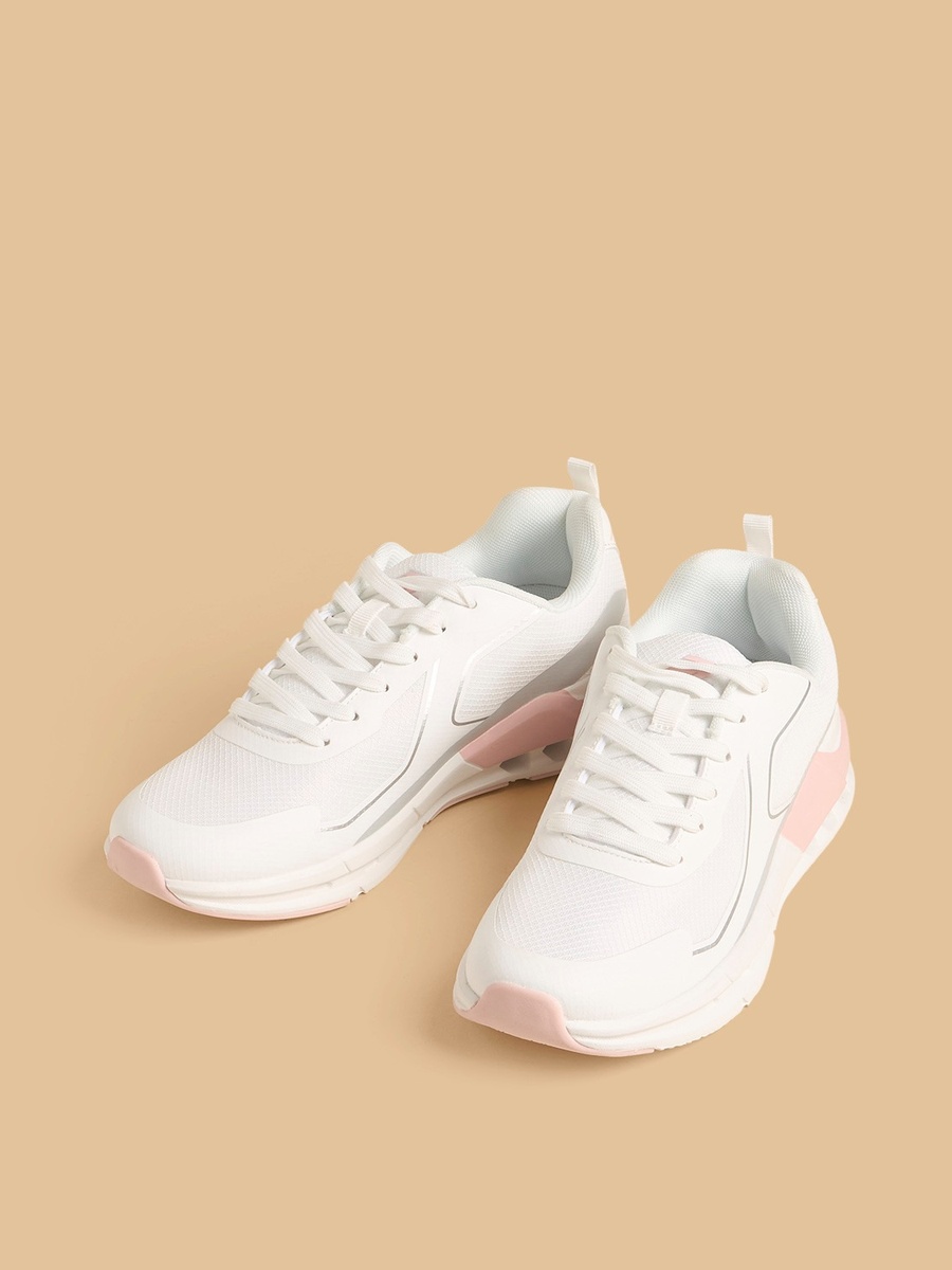 Panelled Lace-Up Sports Shoes