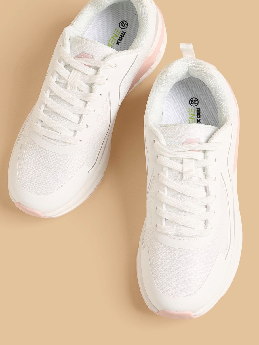 Panelled Lace-Up Sports Shoes