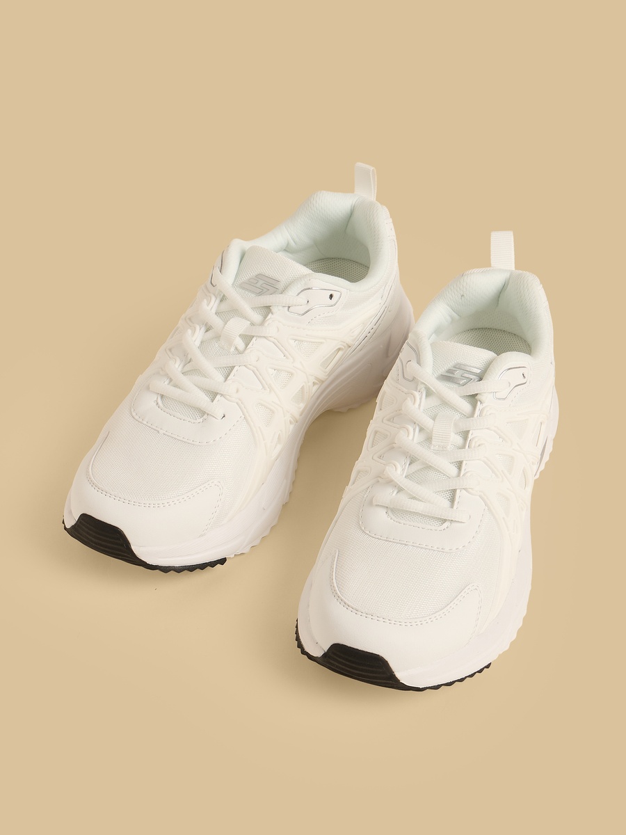 Panelled Lace-Up Sports Shoes