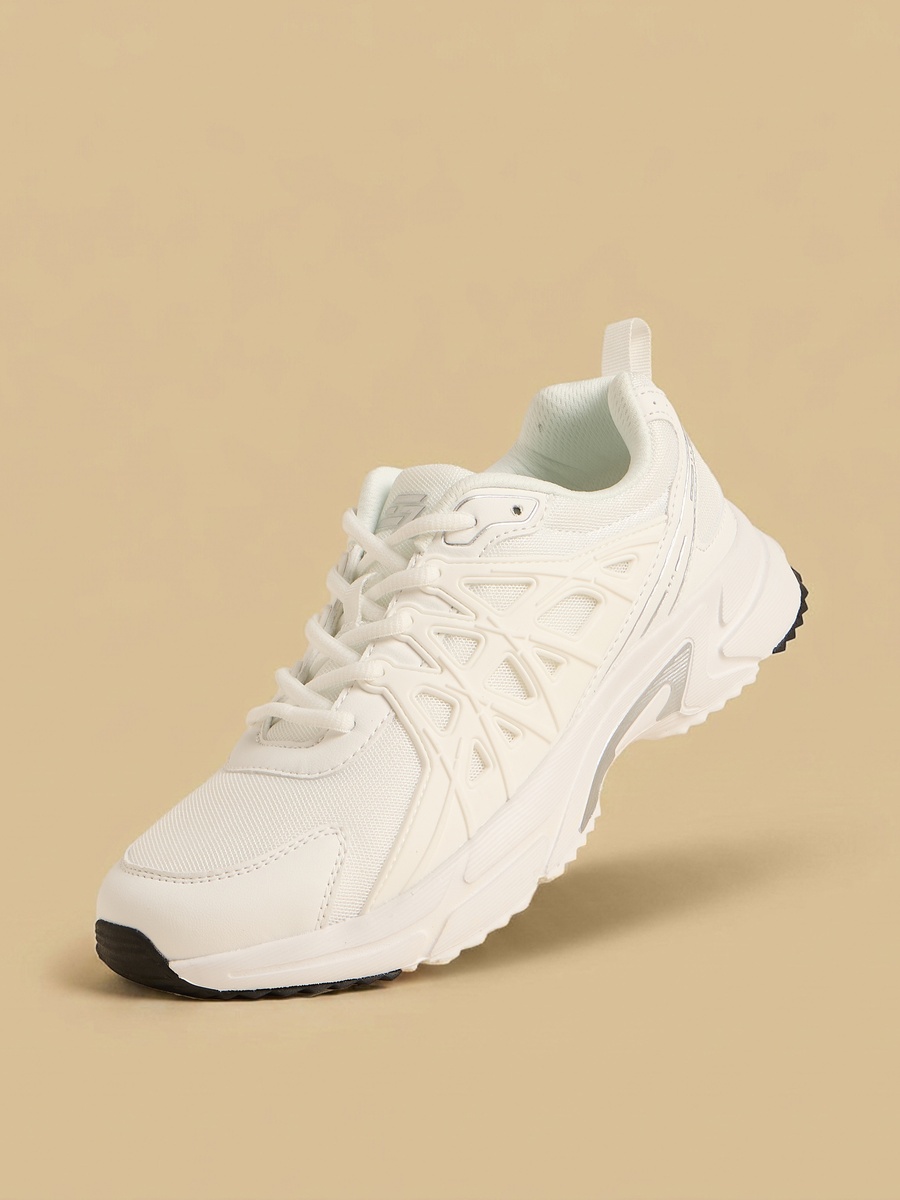 Panelled Lace-Up Sports Shoes