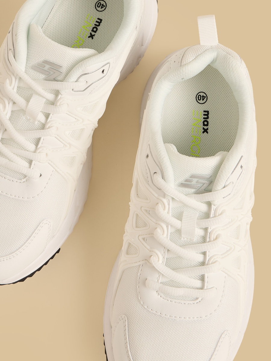 Panelled Lace-Up Sports Shoes