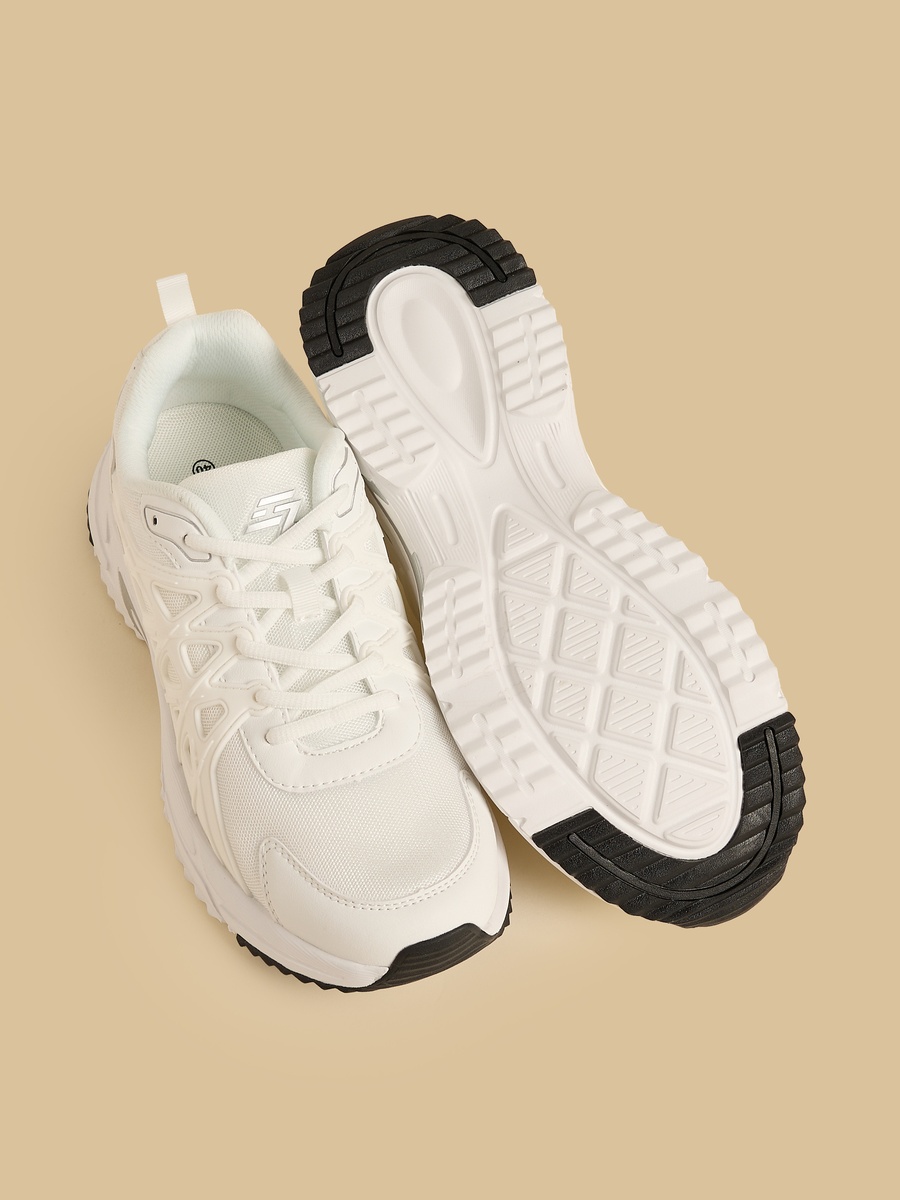 Panelled Lace-Up Sports Shoes
