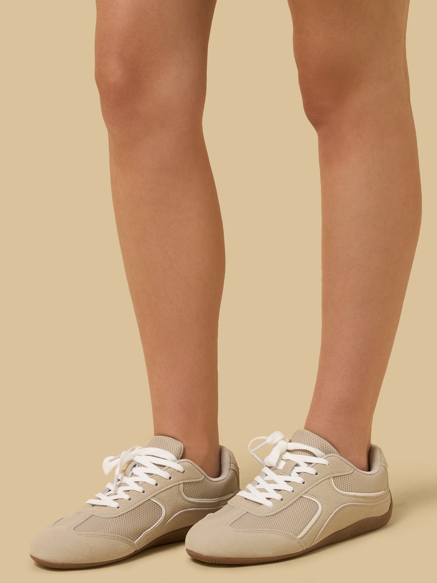 Panelled Lace-Up Sports Shoes