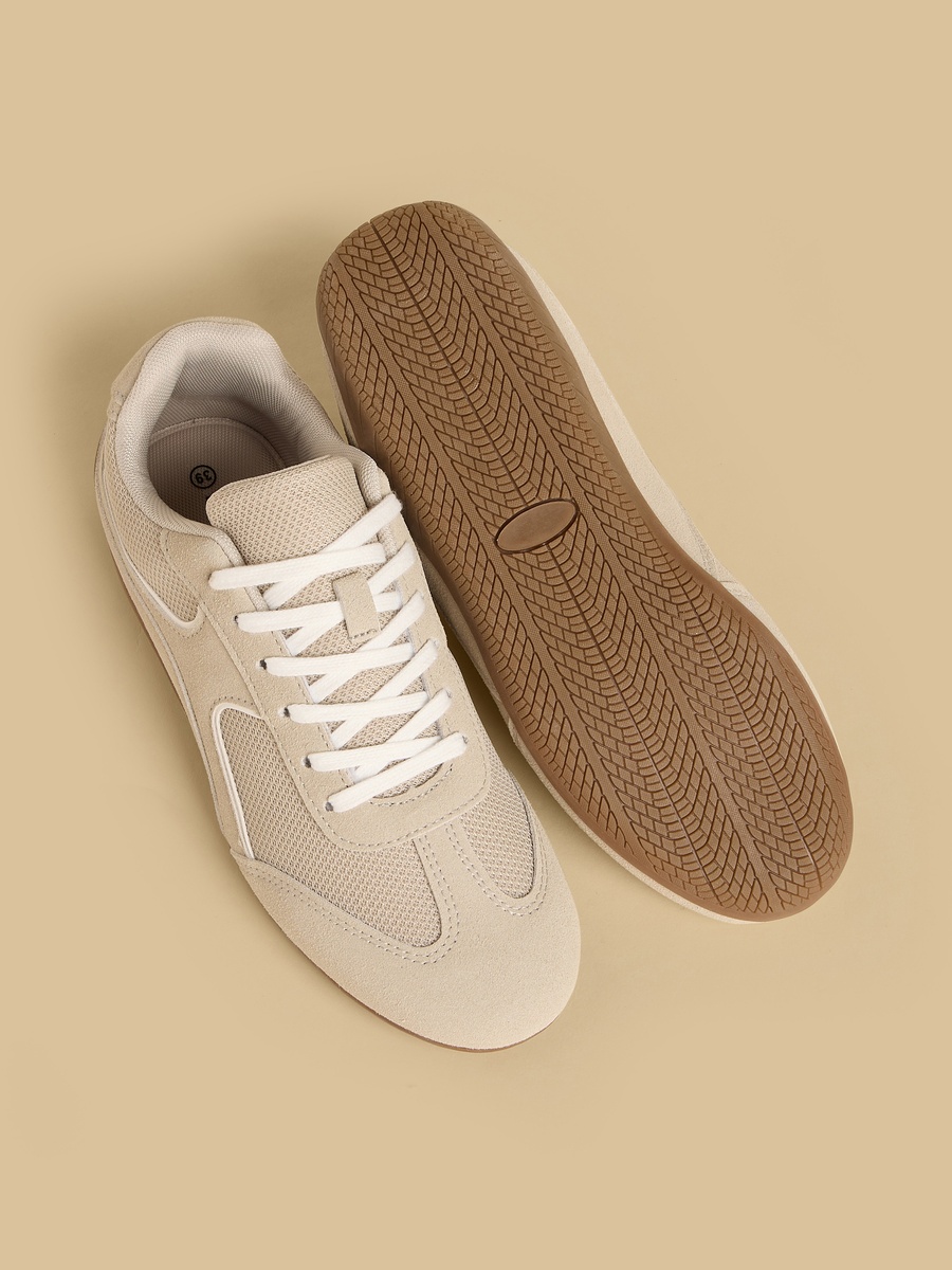 Panelled Lace-Up Sports Shoes