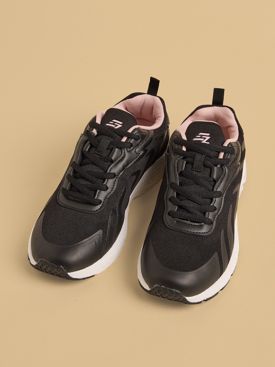 Panelled Lace-Up Sports Shoes