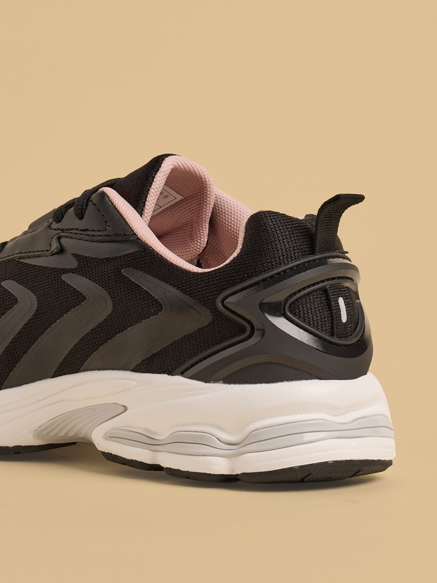 Panelled Lace-Up Sports Shoes