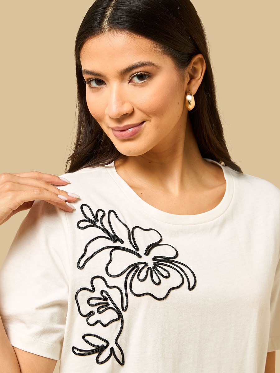 Floral Embroidered T-Shirt