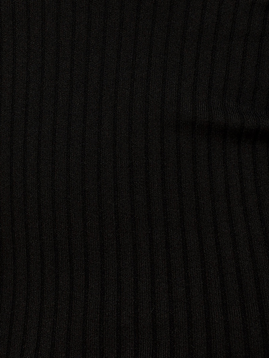 Lace Trim Ribbed V Neck T-Shirt