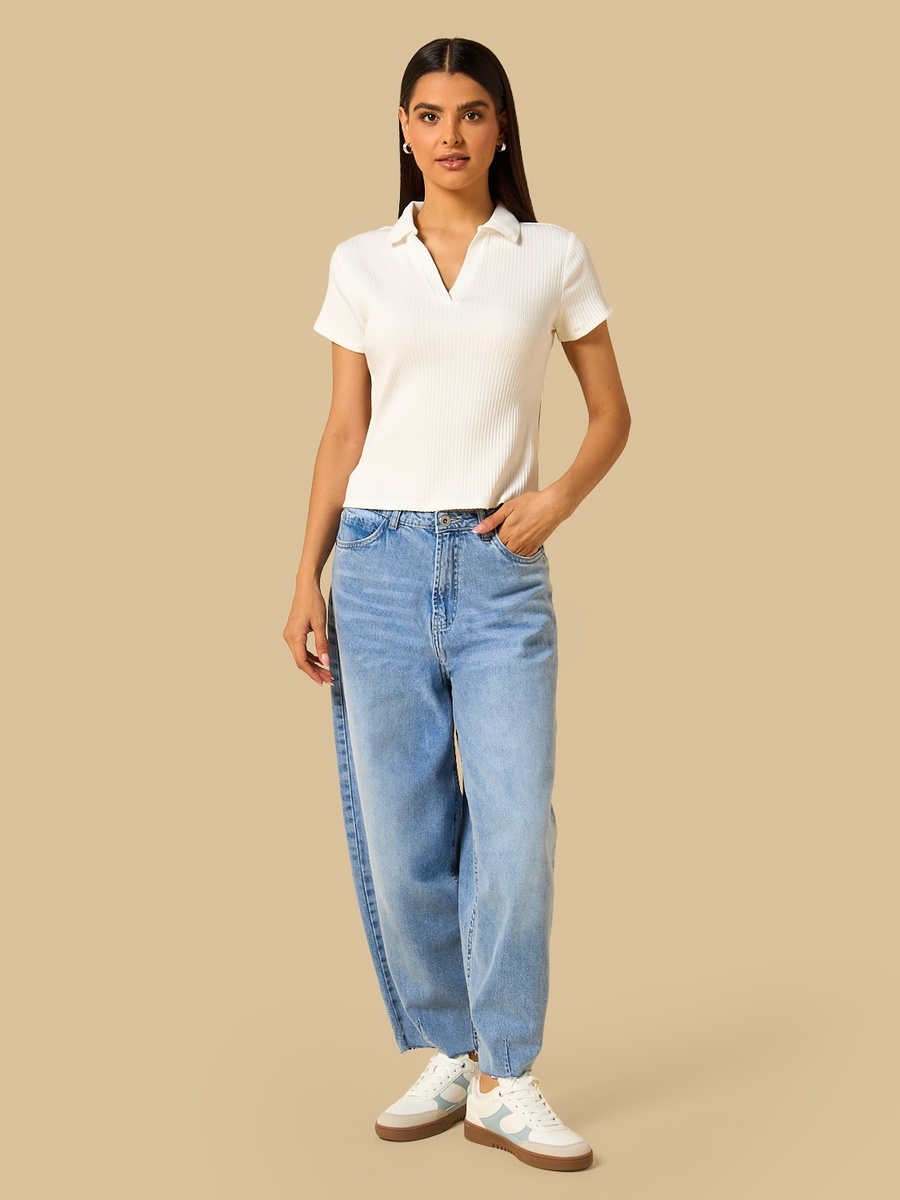 Ribbed Polo T-Shirt