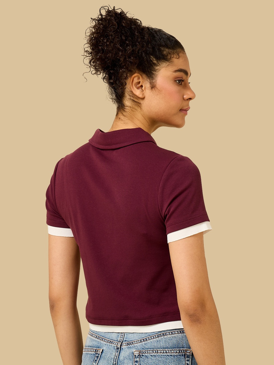 Contrast Trim Polo T-Shirt