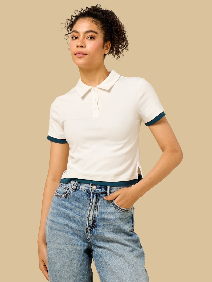 Contrast Trim Polo T-Shirt
