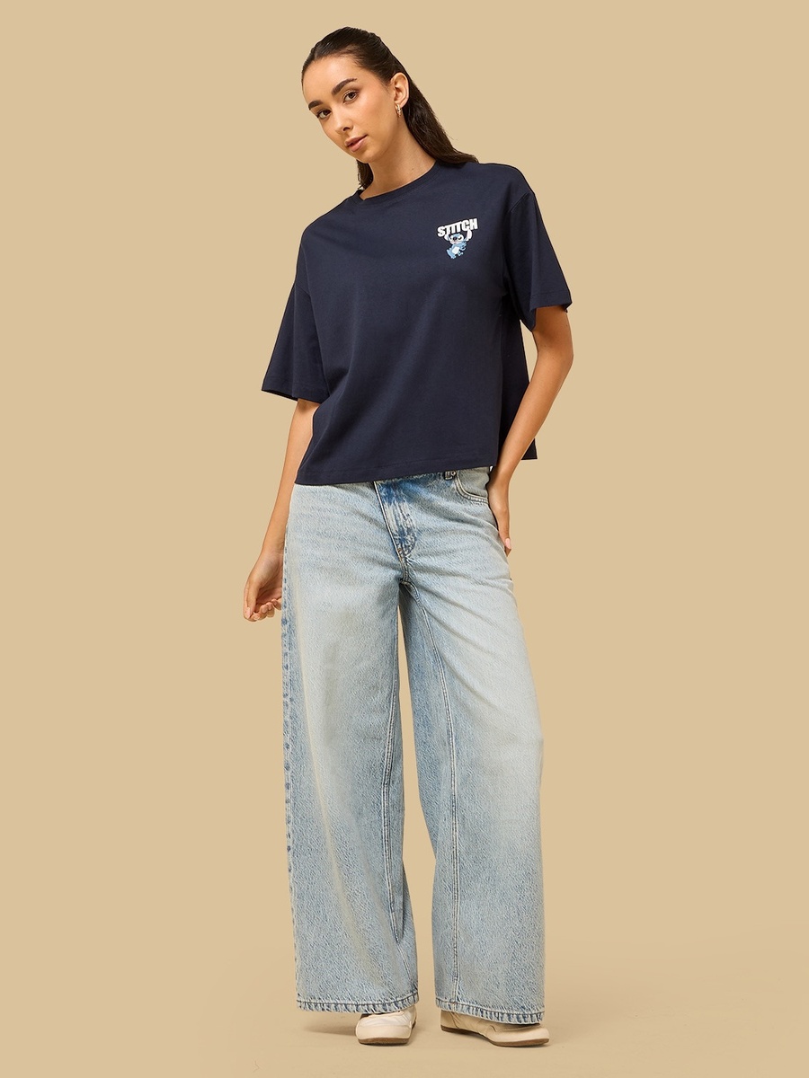 Stitch Print Boxy T-Shirt