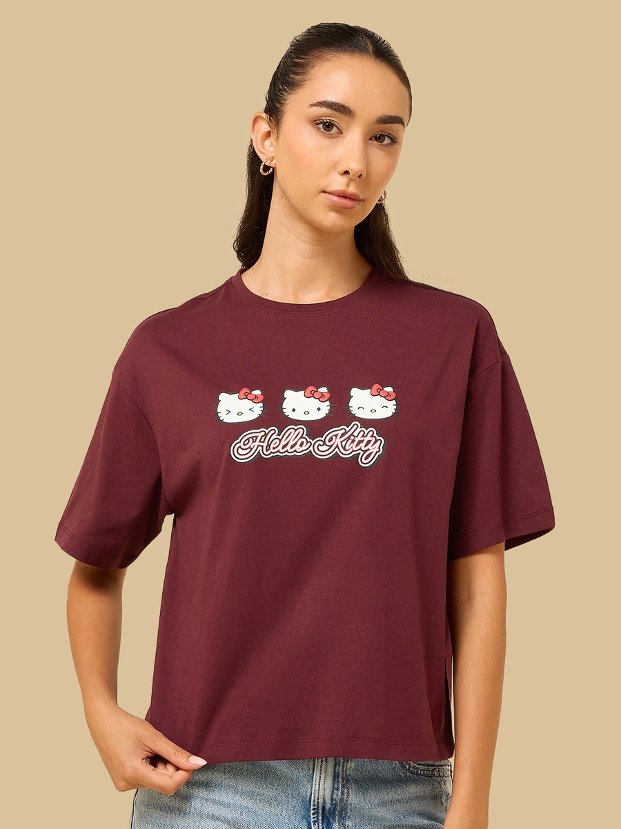 Hello Kitty Print Boxy T-Shirt