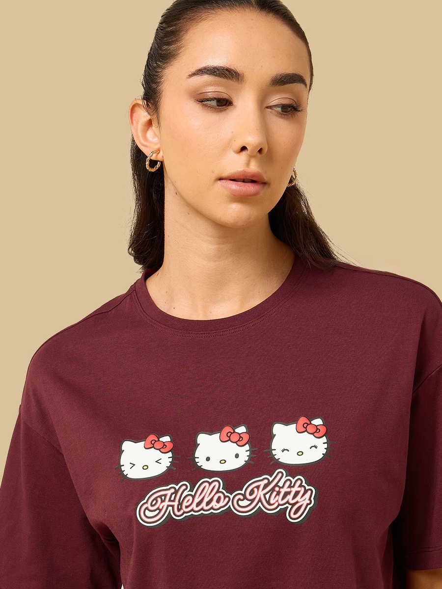 Hello Kitty Print Boxy T-Shirt