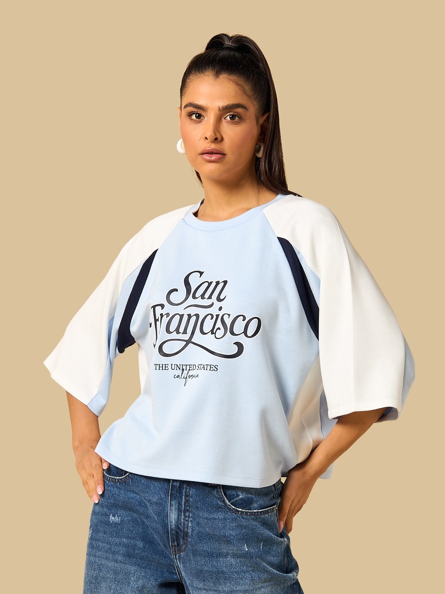 San Francisco Print T-Shirt with Raglan Sleeves