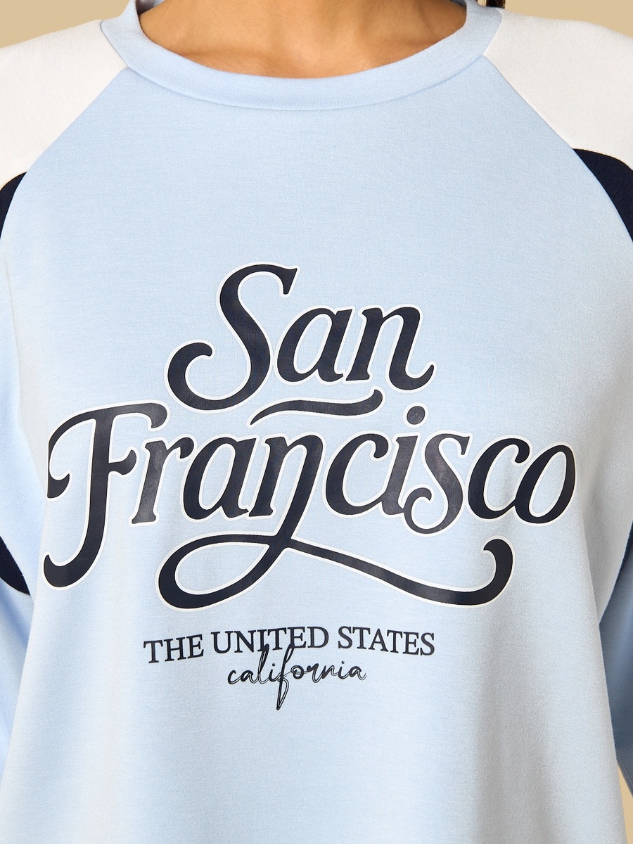San Francisco Print T-Shirt with Raglan Sleeves