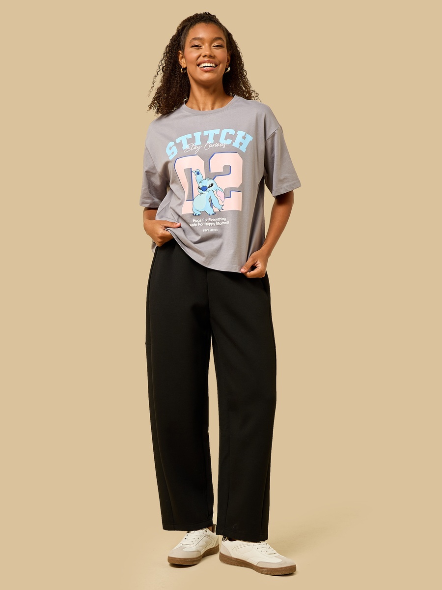 Stitch Print Oversized T-Shirt