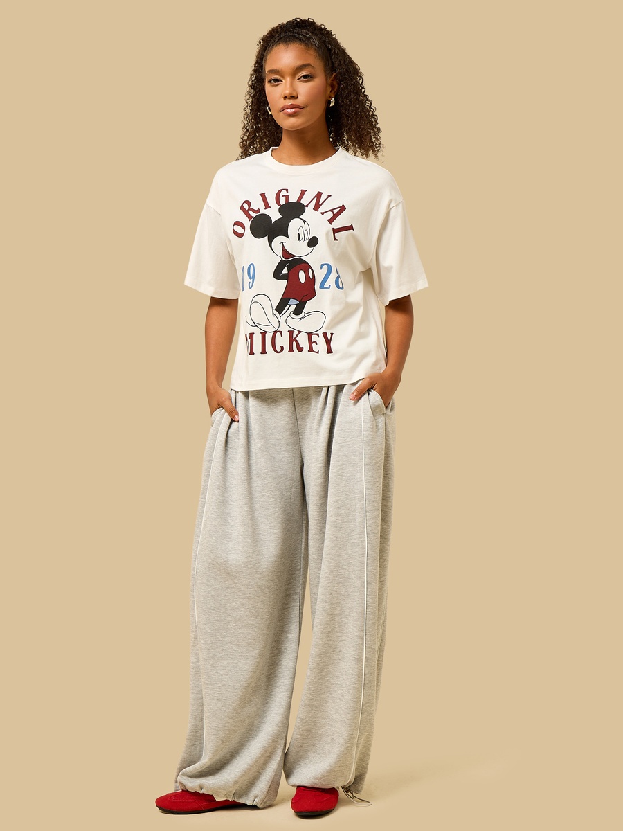 Mickey Mouse Print Oversized T-Shirt