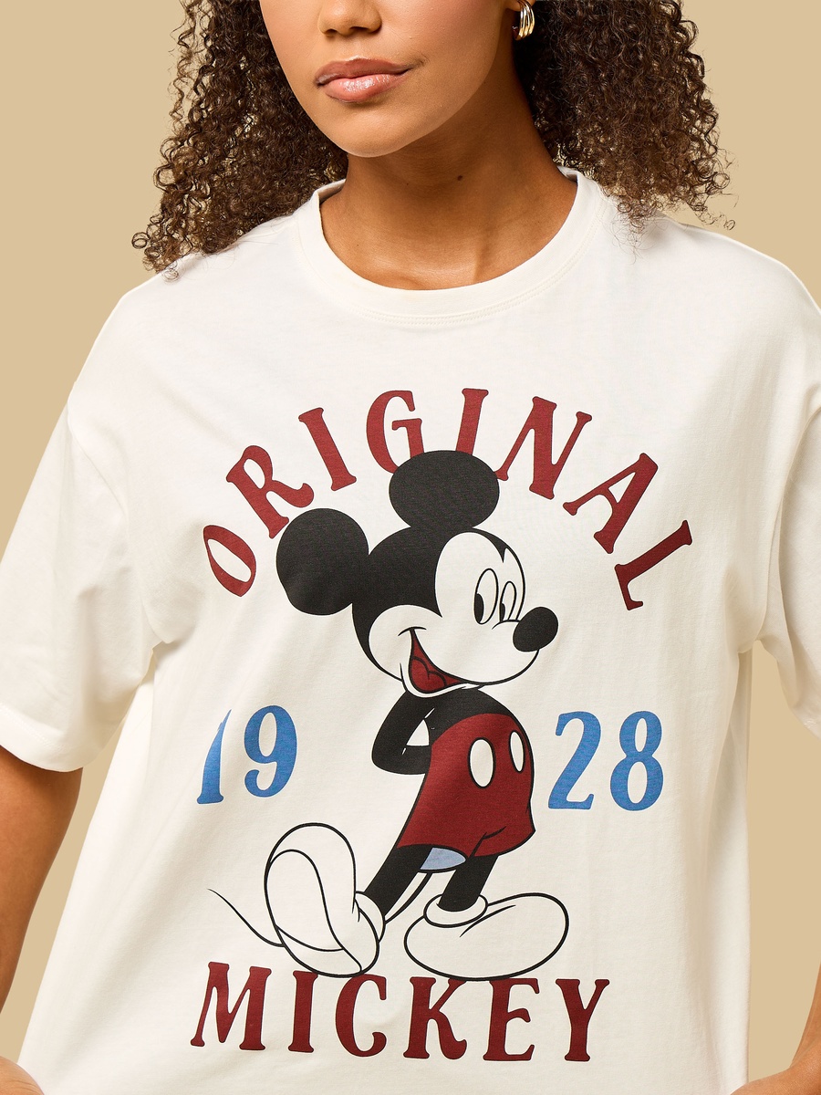 Mickey Mouse Print Oversized T-Shirt