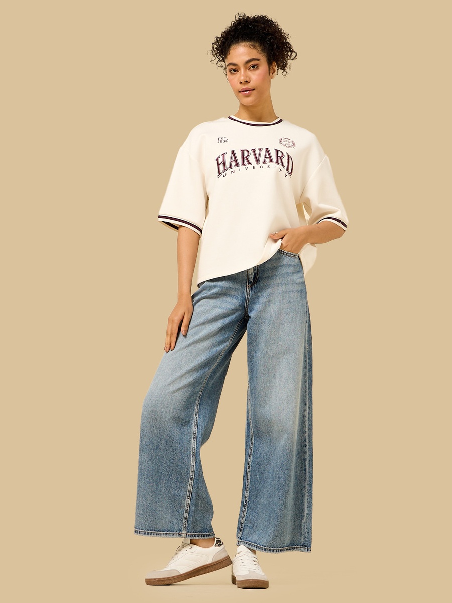 Harvard Print Boxy T-Shirt