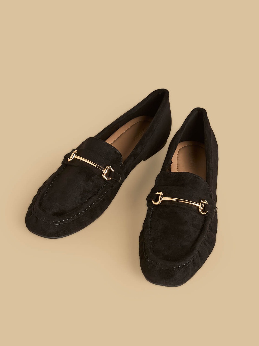 Metallic Accent Loafers
