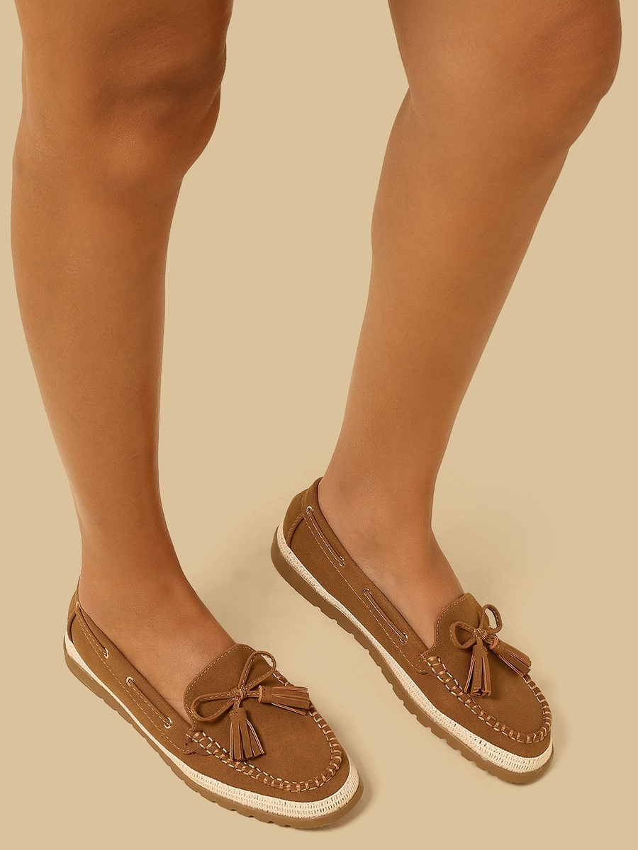 Bow Accent Slip-On Loafers