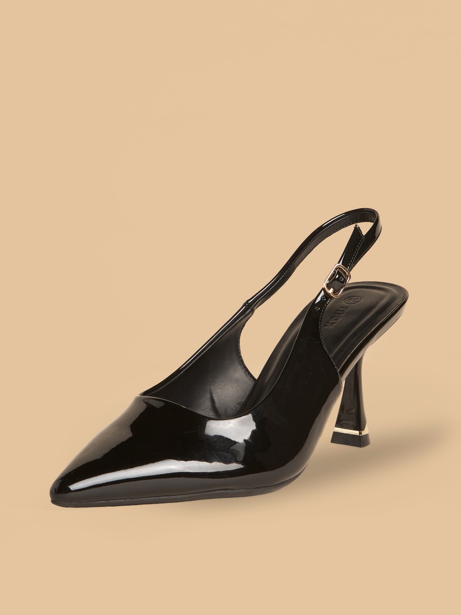 Pointed Toe Flared Heel Shoes