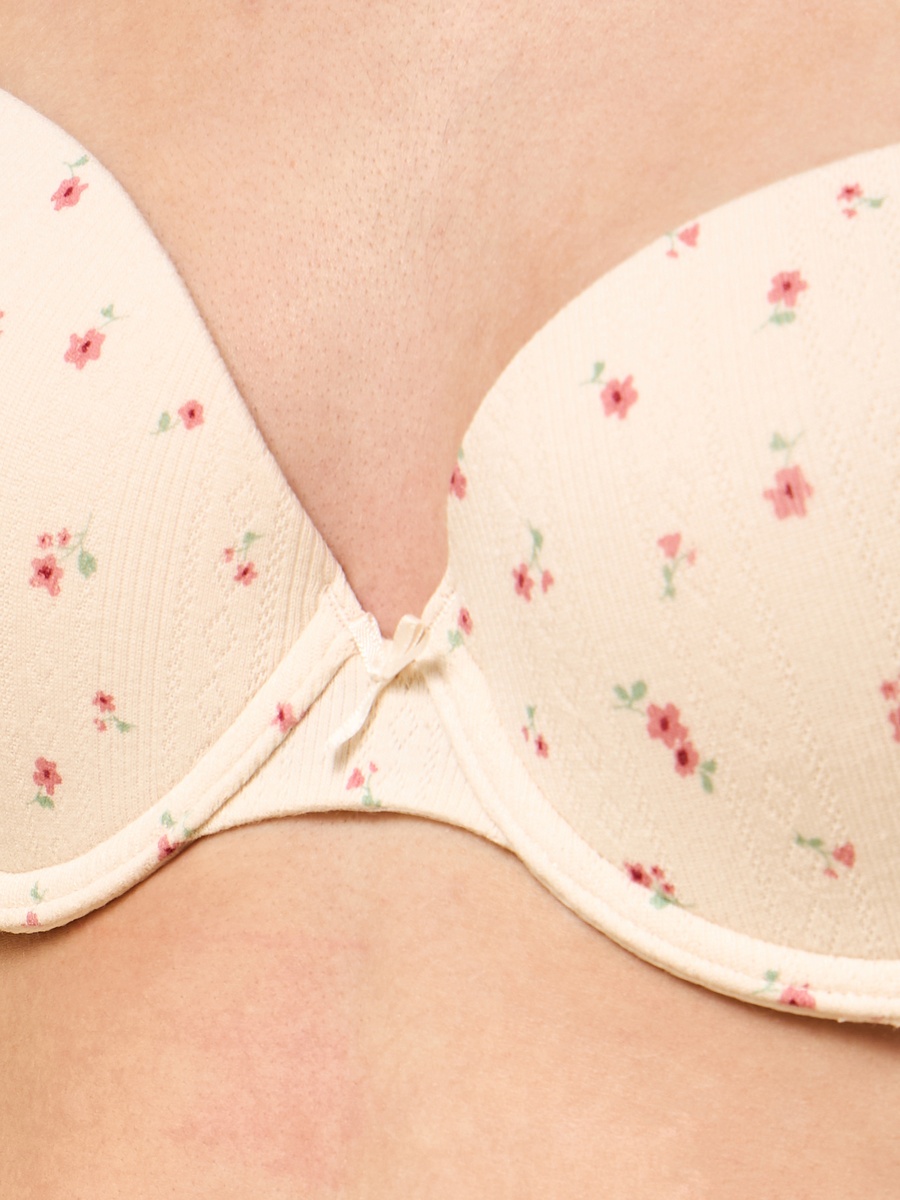 Pack of 3 - Pointelle Padded Wired Plunge Bra