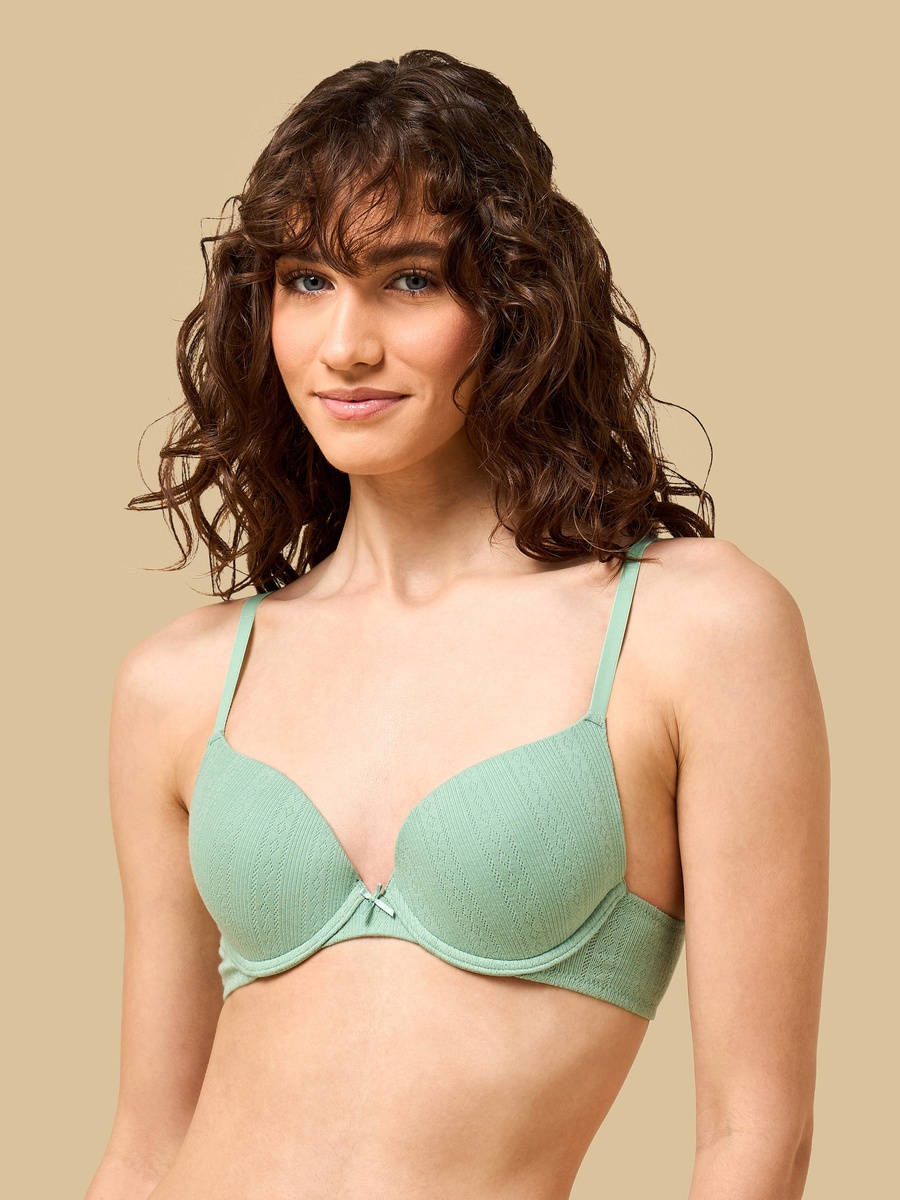 Pack of 3 - Pointelle Padded Wired Plunge Bra