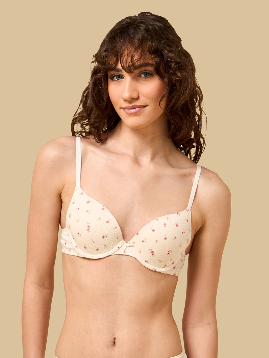 Pack of 3 - Pointelle Padded Wired Plunge Bra