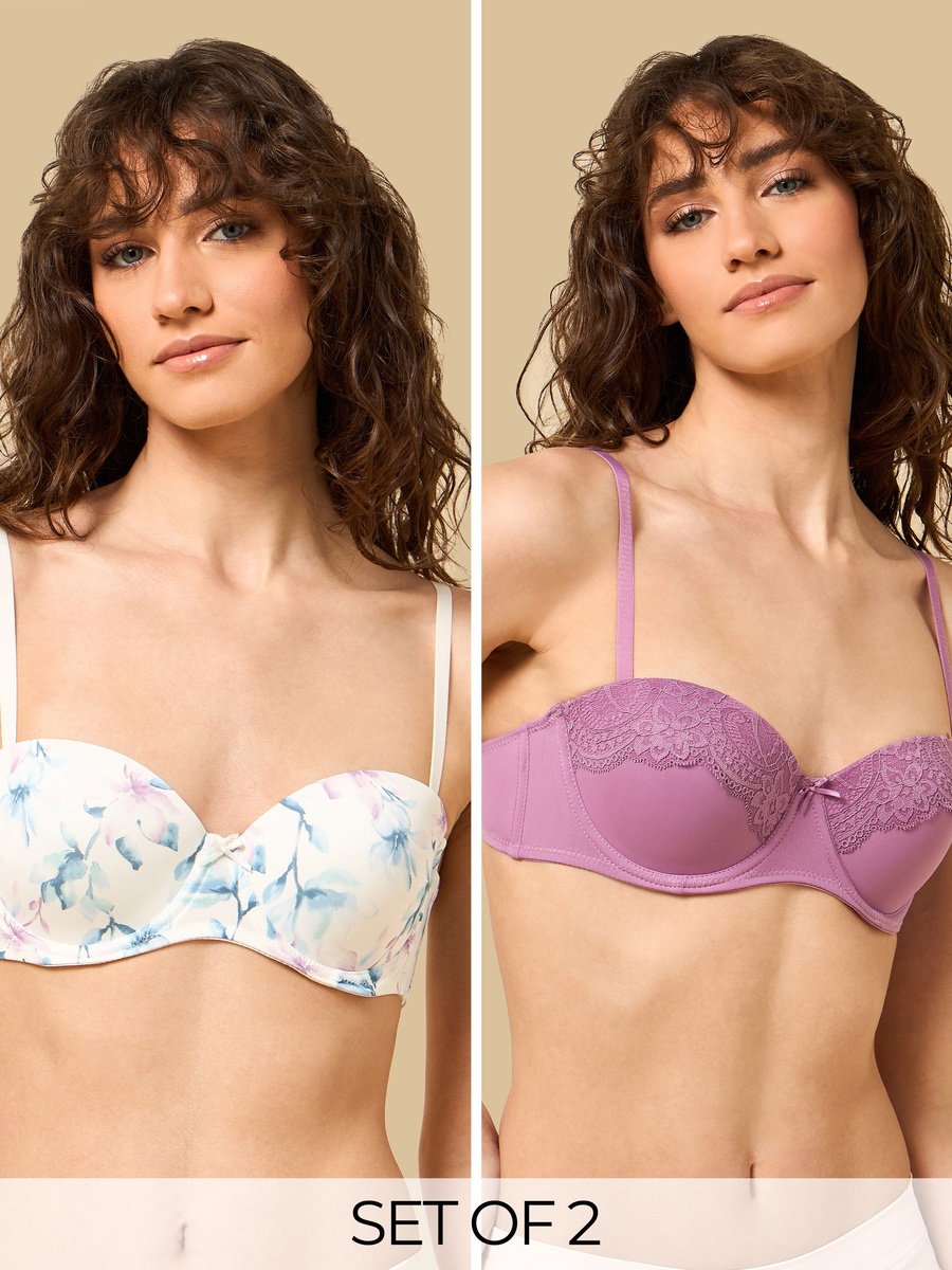 Pack of 2 - Assorted Push-Up Wired Balconette Bra