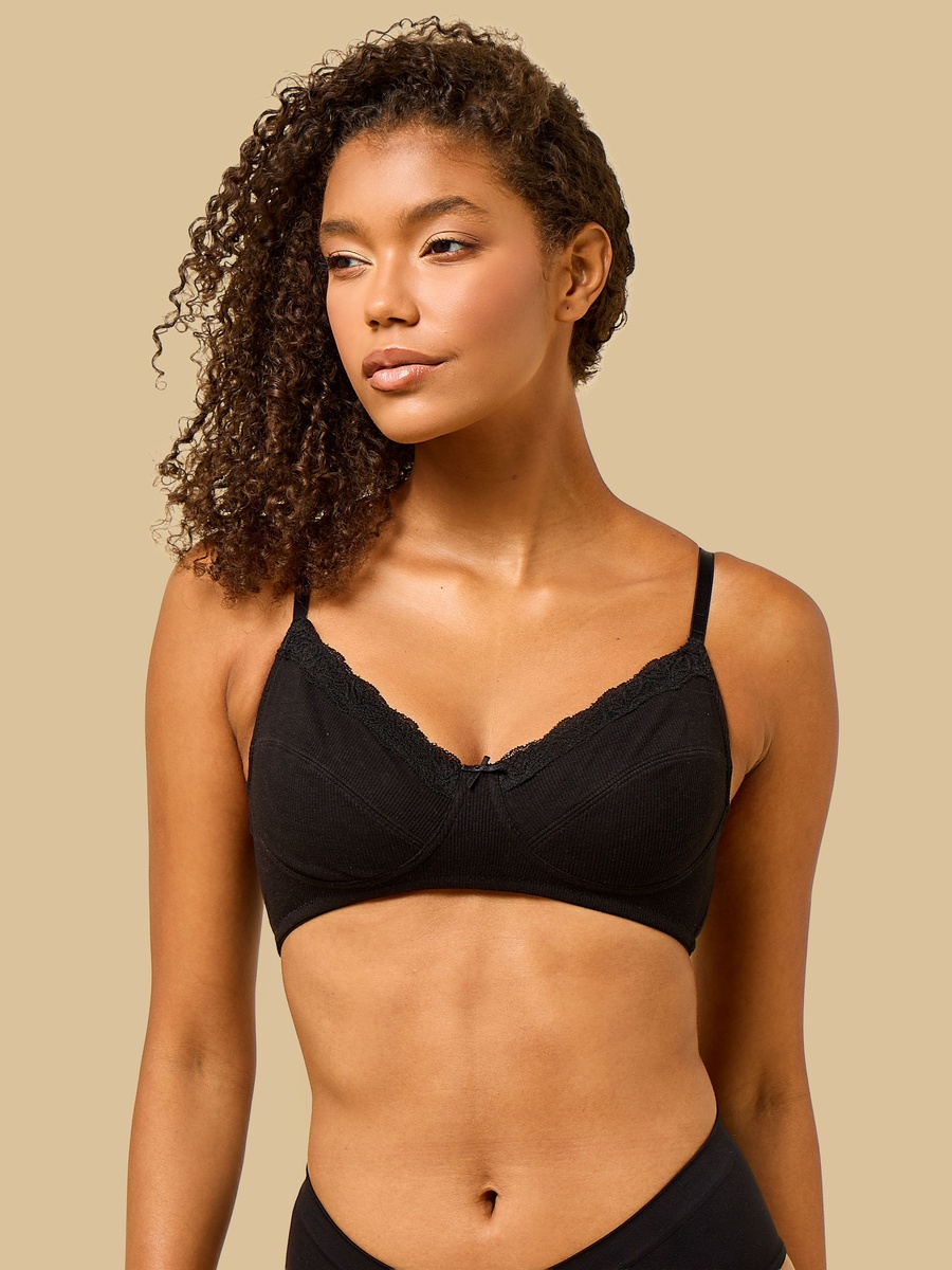 Pack of 2 - Ribbed Non-Padded Bra