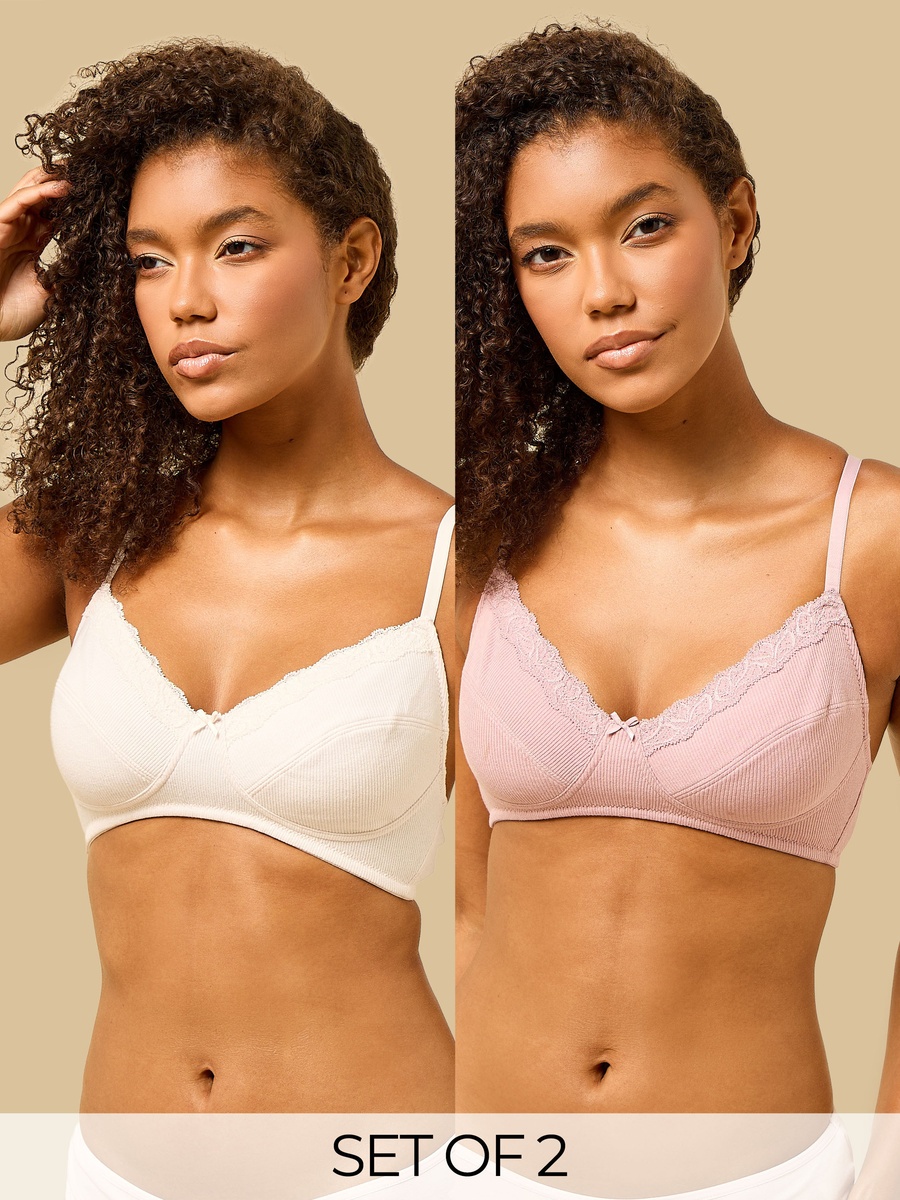 Pack of 2 - Ribbed Non-Padded Bra