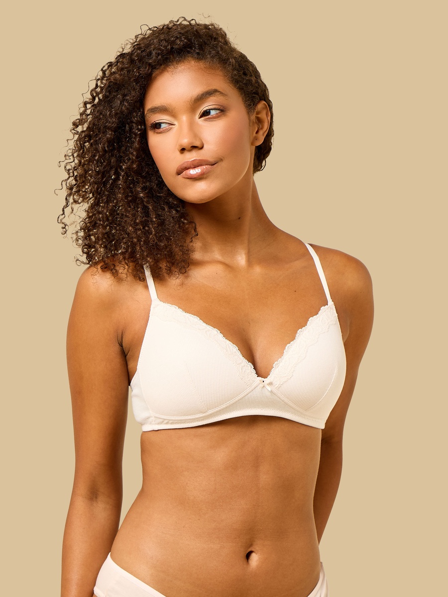 Pack of 2 - Lace Insert Padded A-Frame Bra