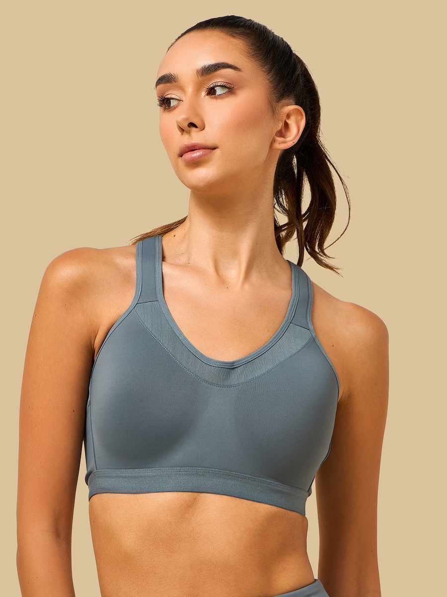 Mesh Detail High Support Racerback Sports Bra