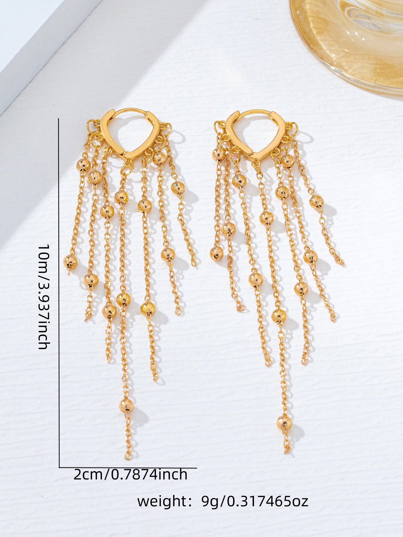 Golden Tassel Dangle Earrings for Women - Casual  Style