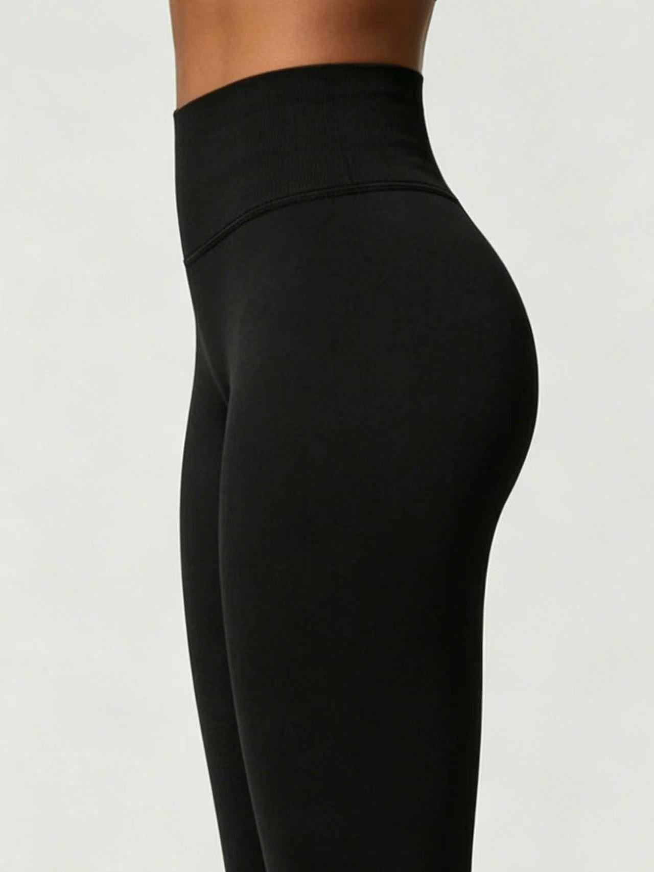 Black High-Waist Flare Yoga Leggings