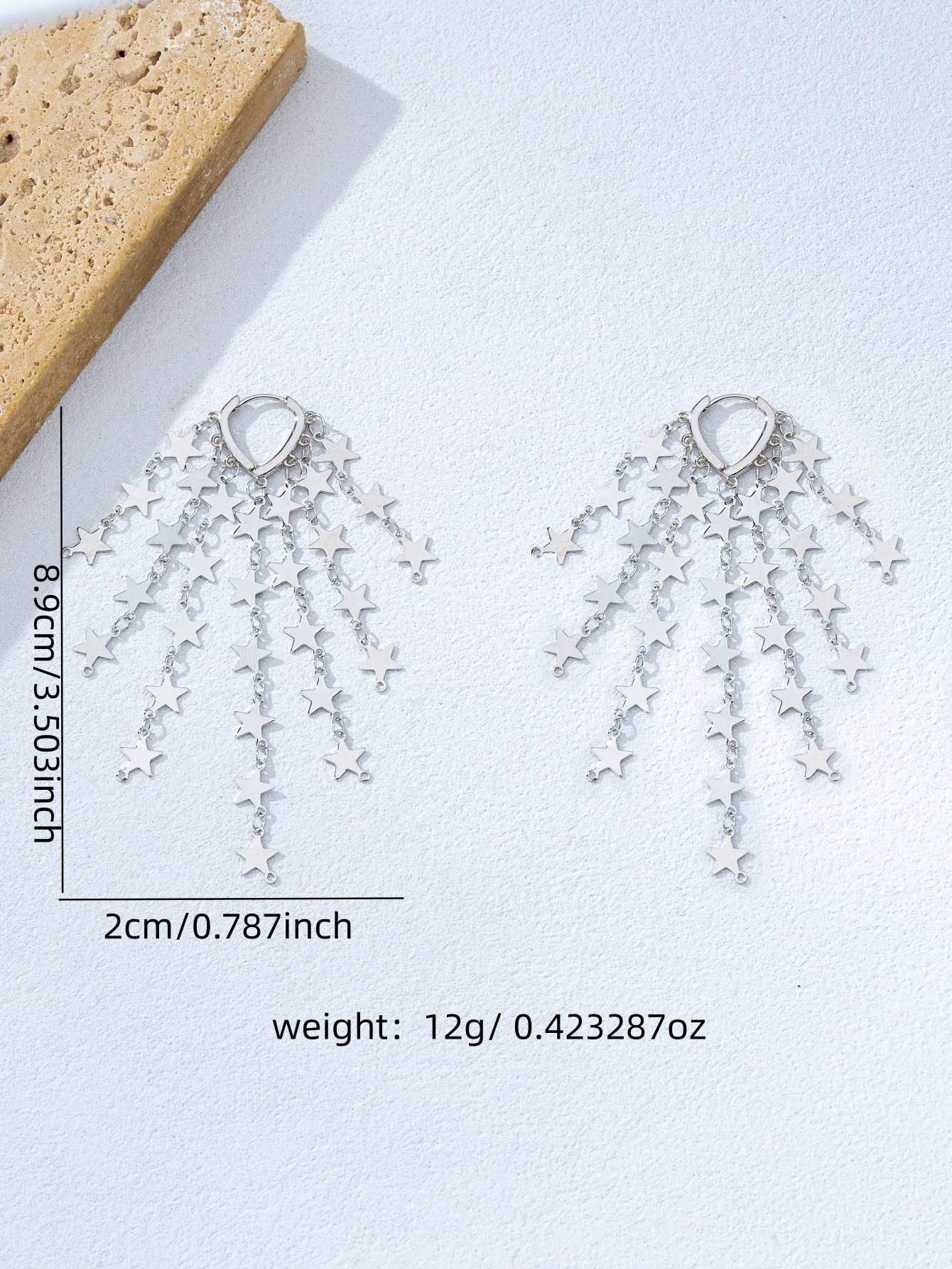 Star Dangle Hoop Earrings for Women - Casual Western Style