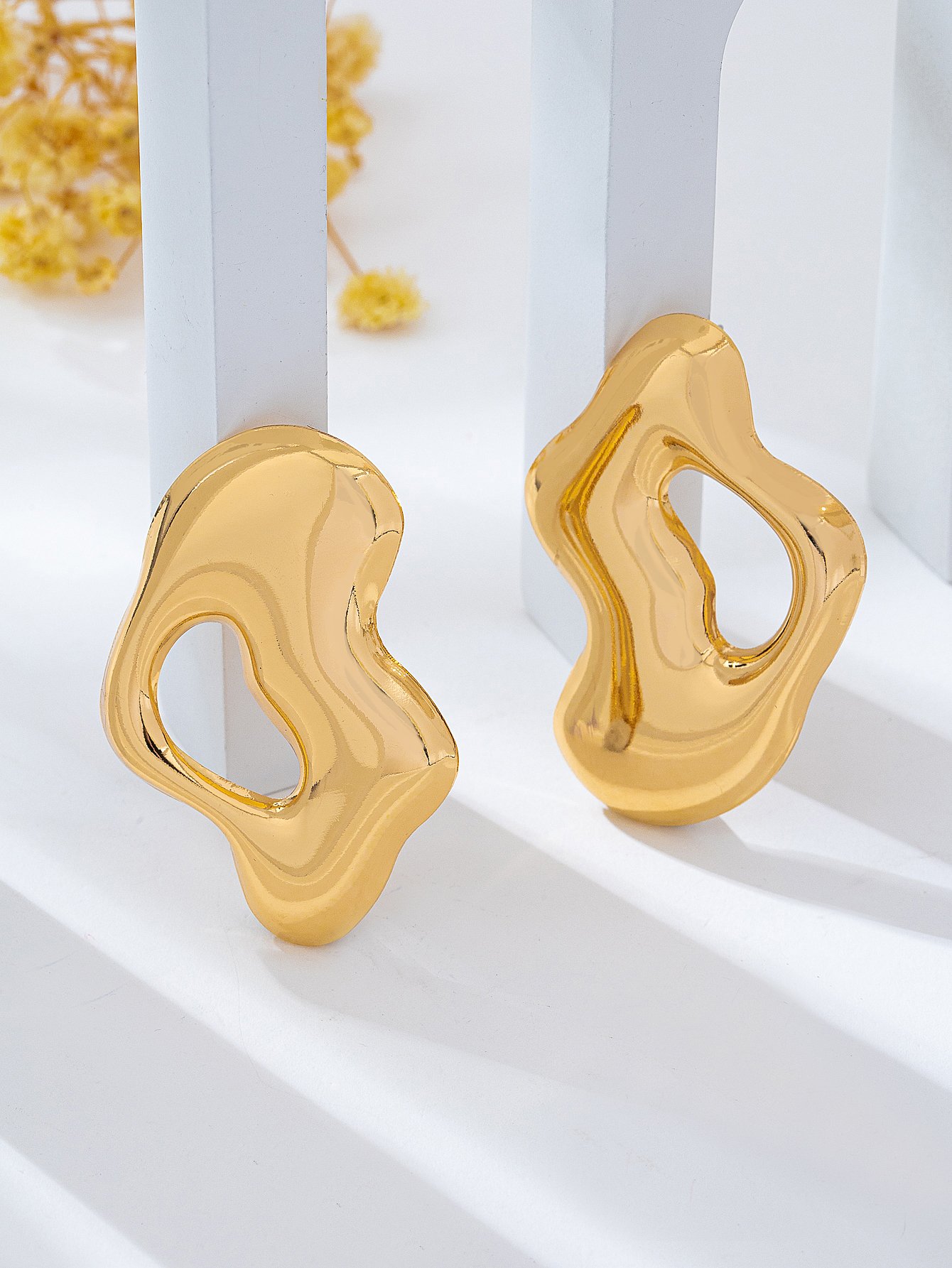  Gold Irregular Stud Earrings for Everyday Elegance
