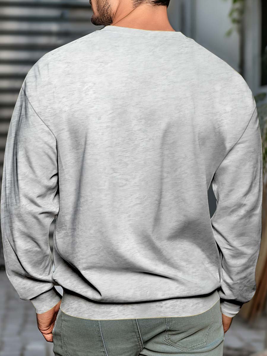 Grey Plain Pullover Sweatshirt