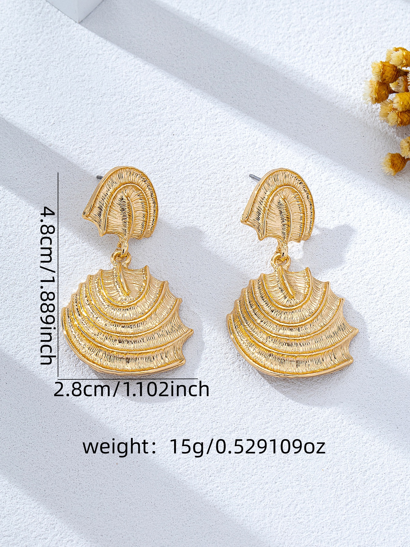 Geometric Gold Drop Earrings for Casual Wear