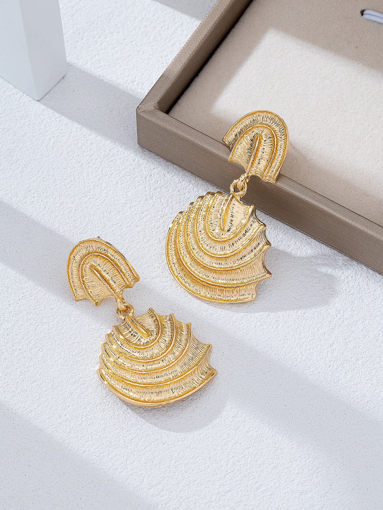 Geometric Gold Drop Earrings for Casual Wear