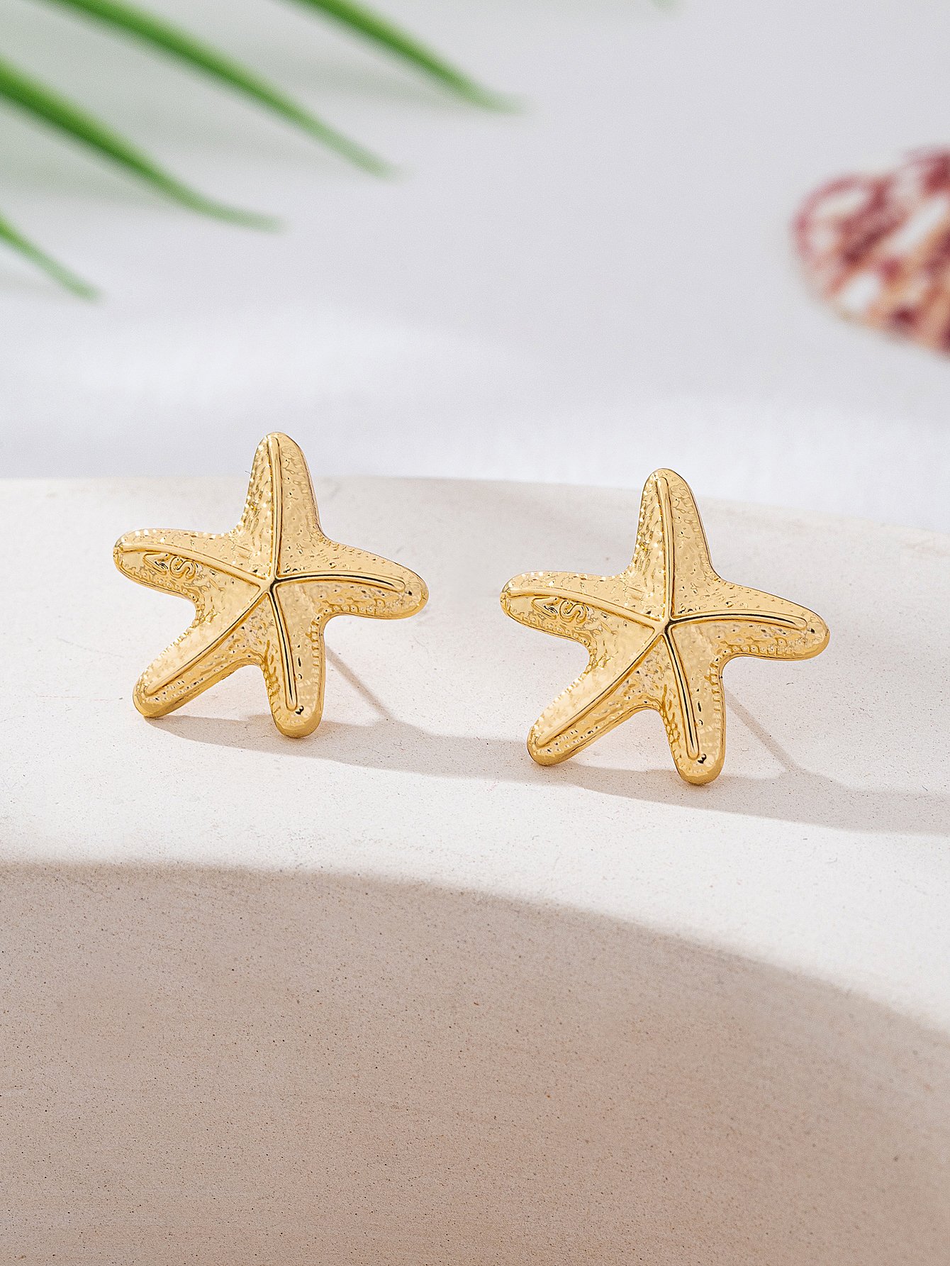 Gold Starfish Stud Earrings for Women - Casual 