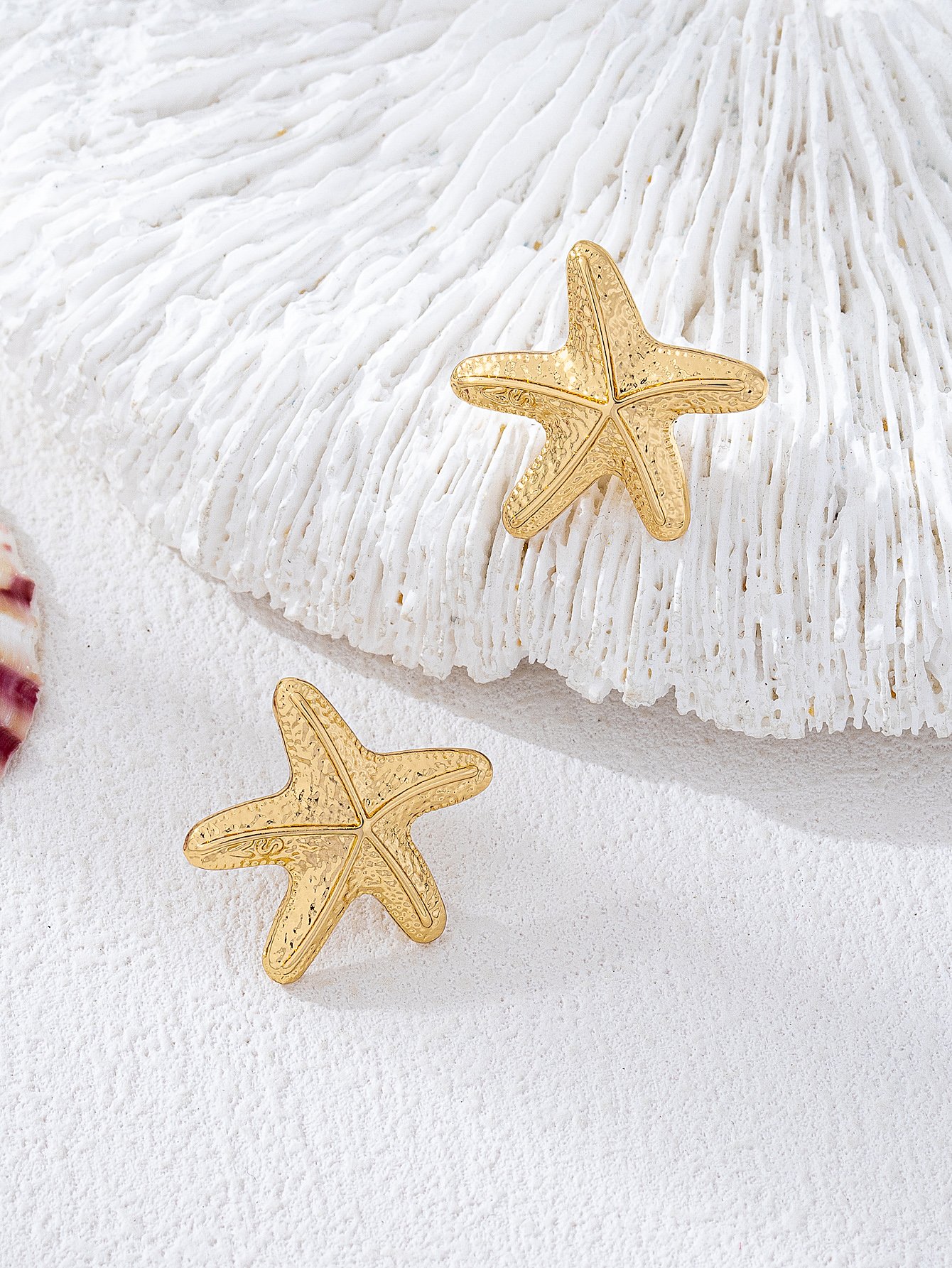 Gold Starfish Stud Earrings for Women - Casual 