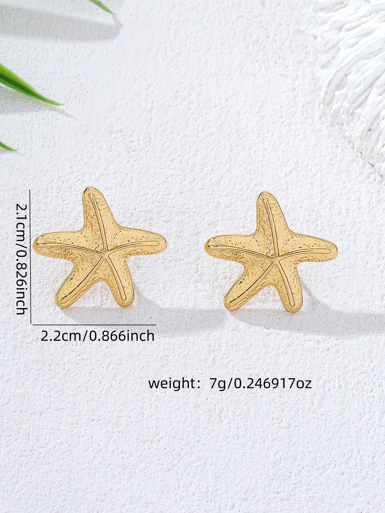 Gold Starfish Stud Earrings for Women - Casual 